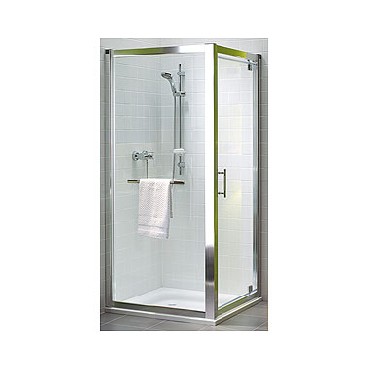 Drzwi prysznicowe Koo GEO 6 wnkowe pivot 80 cm szko hartowane PRISMATIC profil srebrny poysk